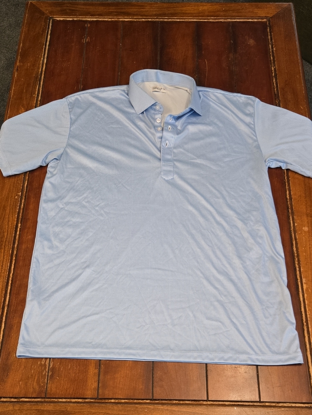 Collars & Co Men's Light Blue Performance Polo with Button Placket - Classic Fit